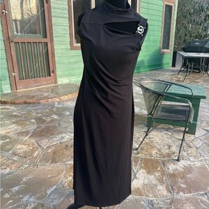 NWT! Michael Kors Black cut out Sleeveless Midi Dress size Small